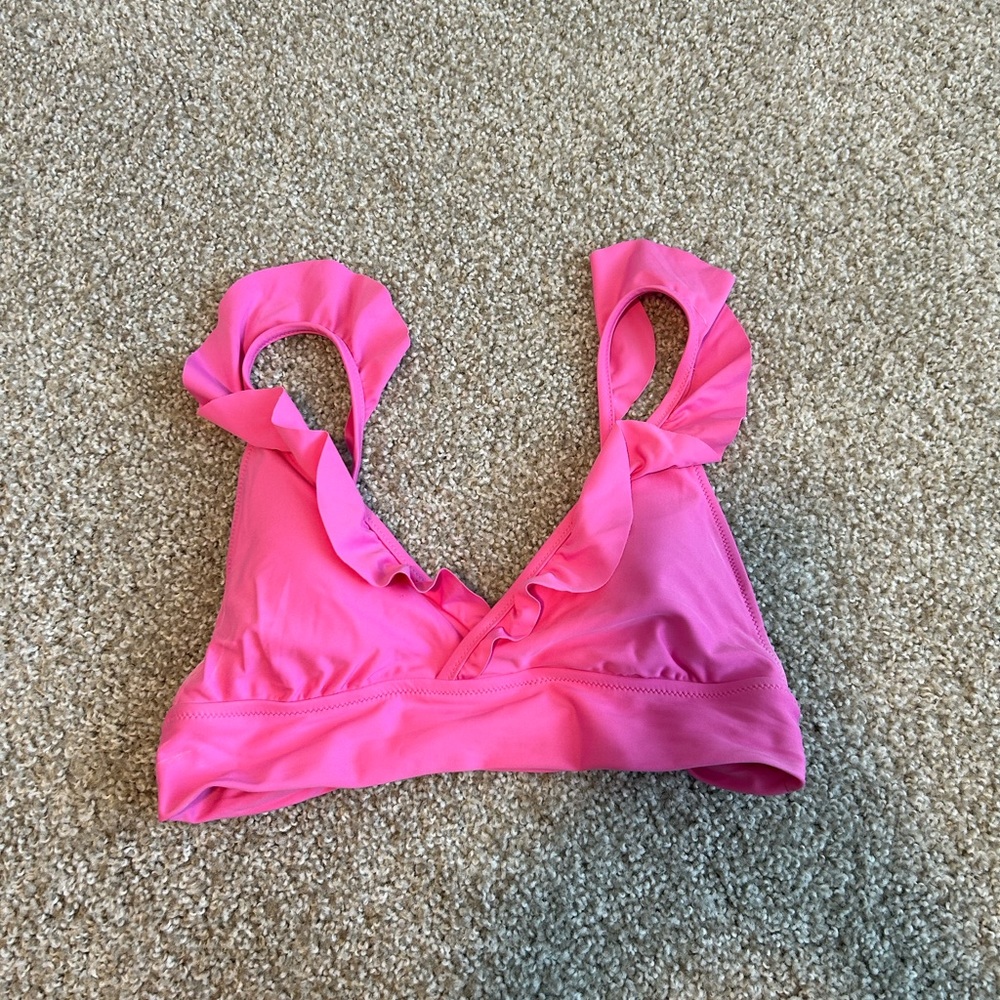 Aerie Pink Ruffle Bikini Top